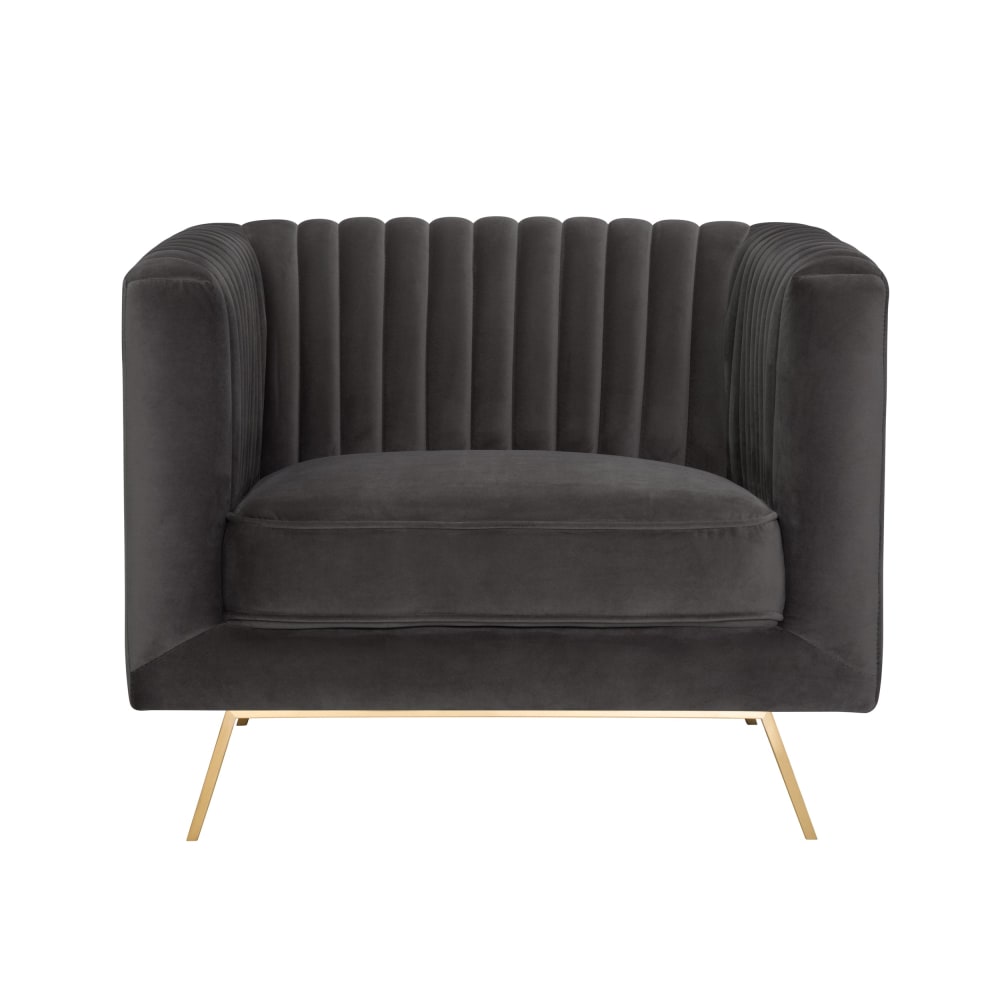 Fauteuil en velours gris