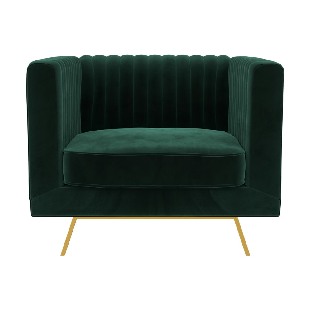 fauteuil en velours vert