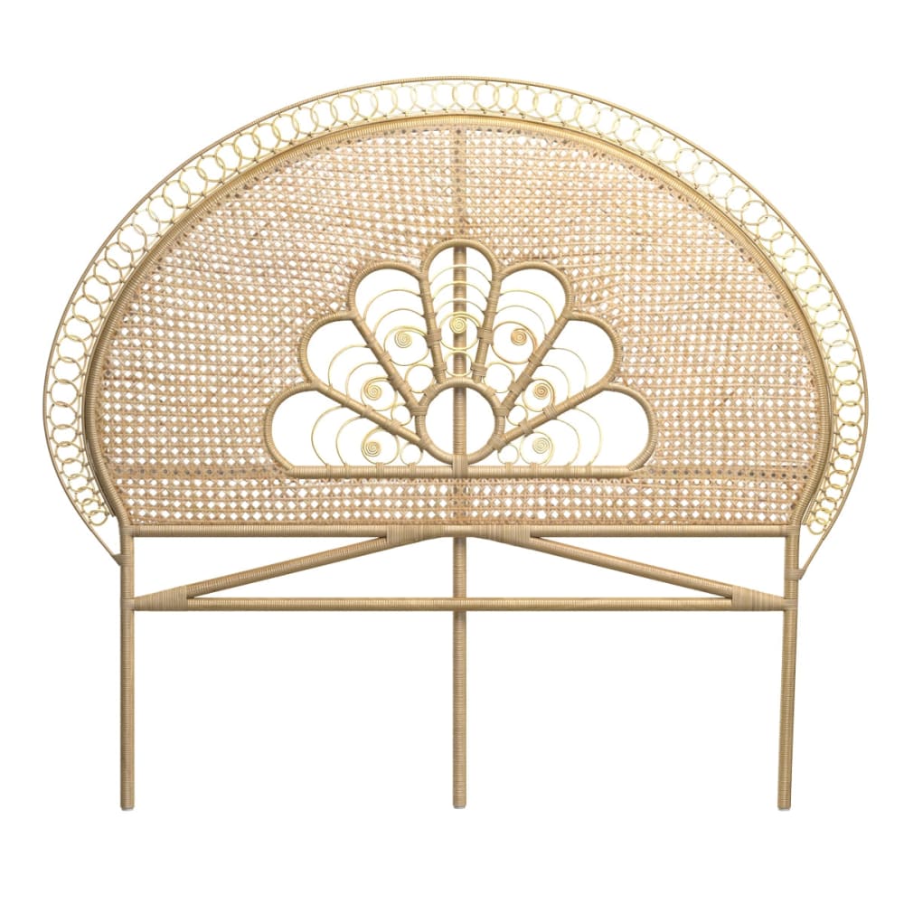 Testata del letto 140 cm in rattan naturale - Modello Vintage - Rattan