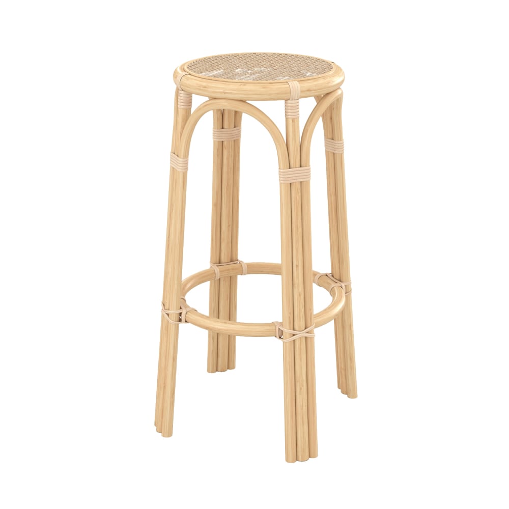 Maison Pavane Barhocker 77 cm aus Rattan style landhaus Beige Rattan