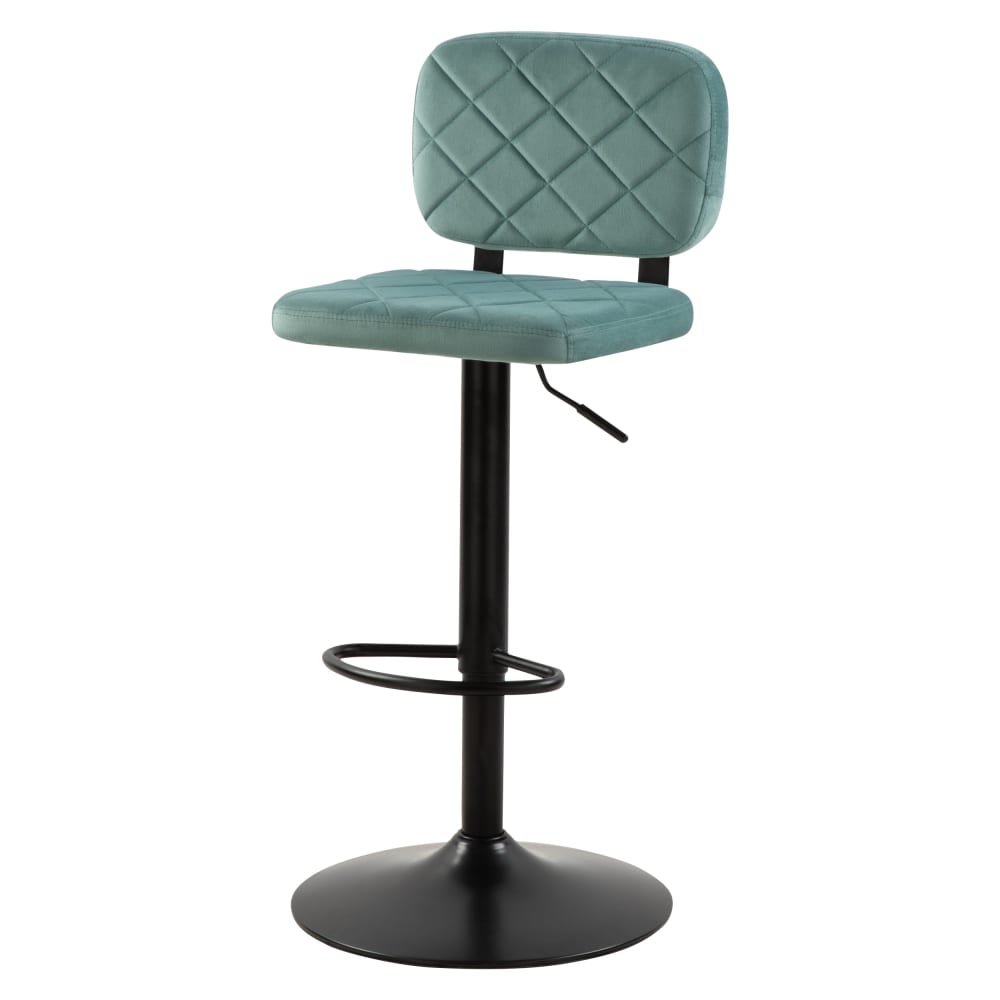 Set di 2 sgabelli da bar regolabili 60/81 cm in velluto verde