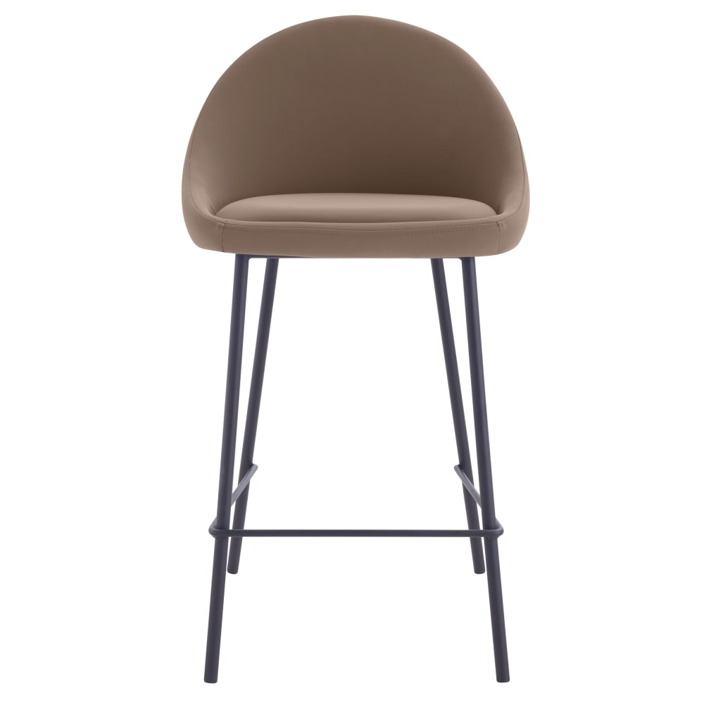 Set von 2 Stühlen für eine 65 cm große Kücheninsel aus braunem PU