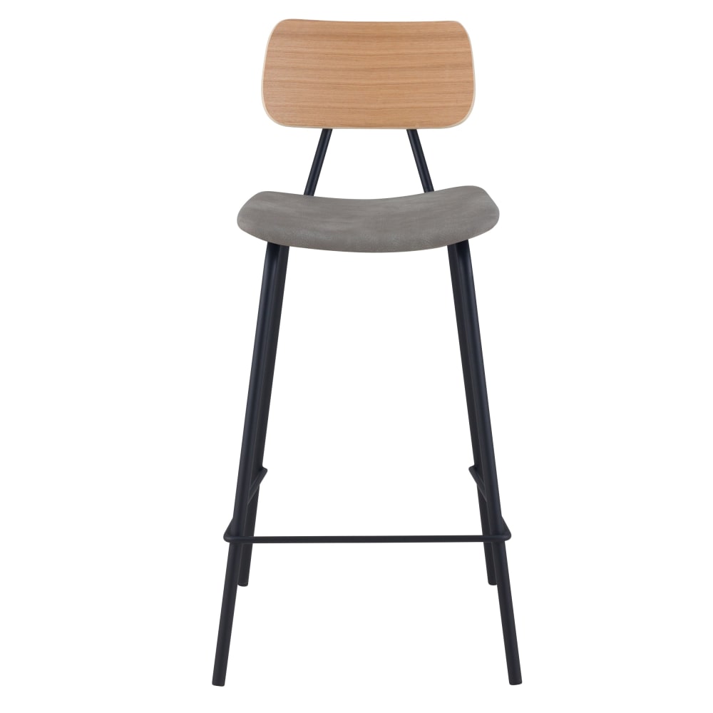 Set di 2 sedie per isola centrale 65 cm in similpelle grigia -