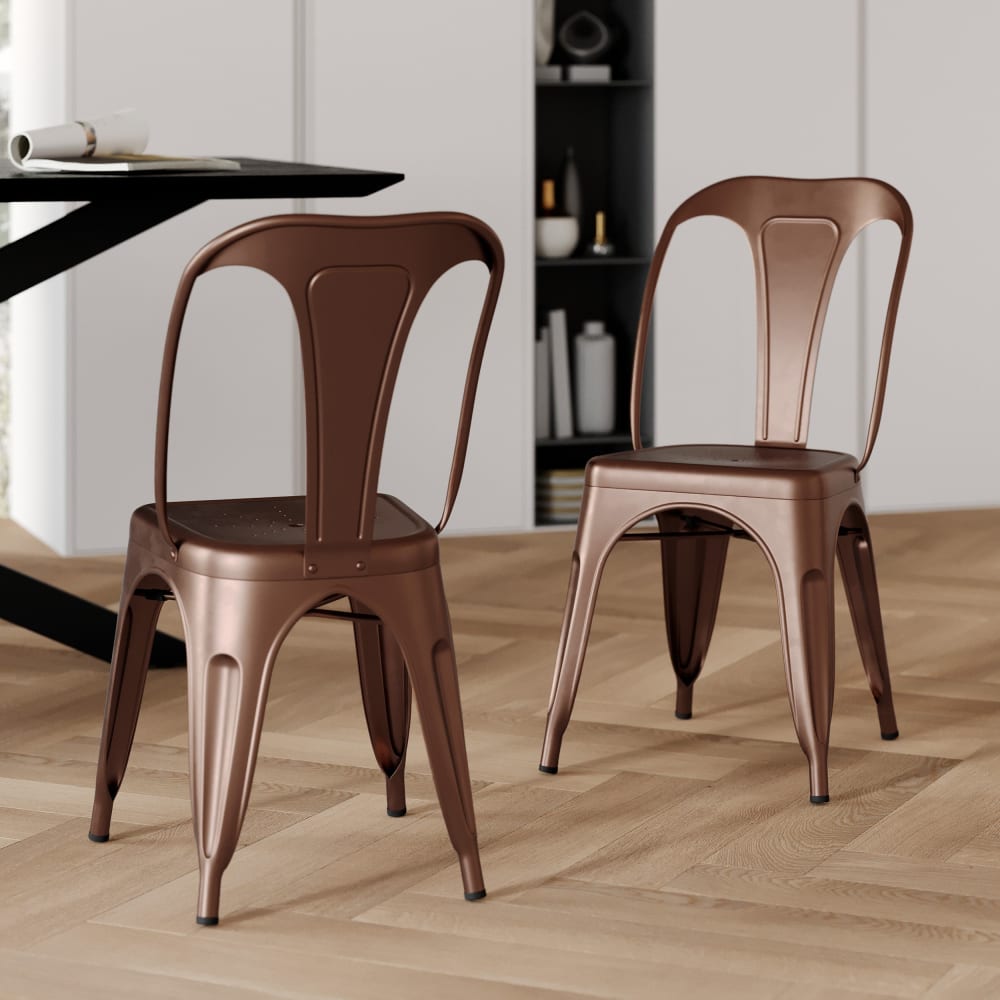 2er Set Kupfermetallstühle - Maisons Du Monde