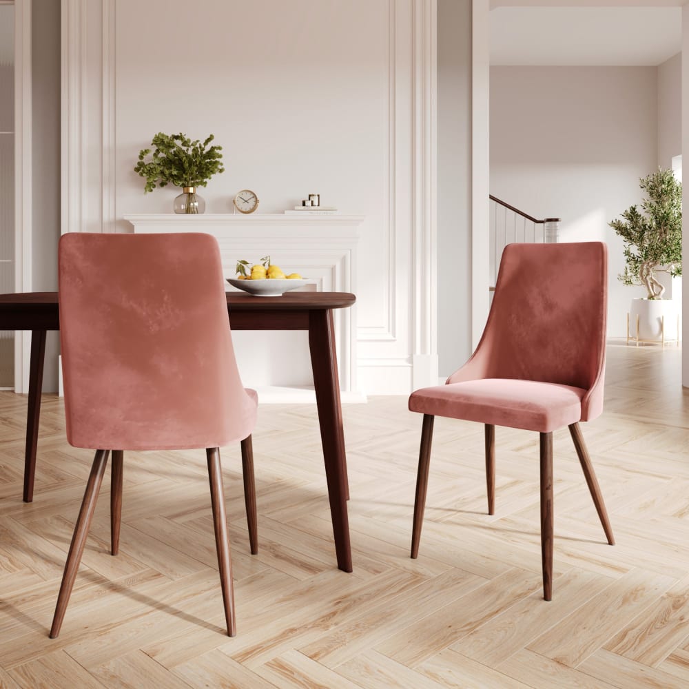 Set di 2 sedie in velluto rosa - Modello Esotico - Velluto