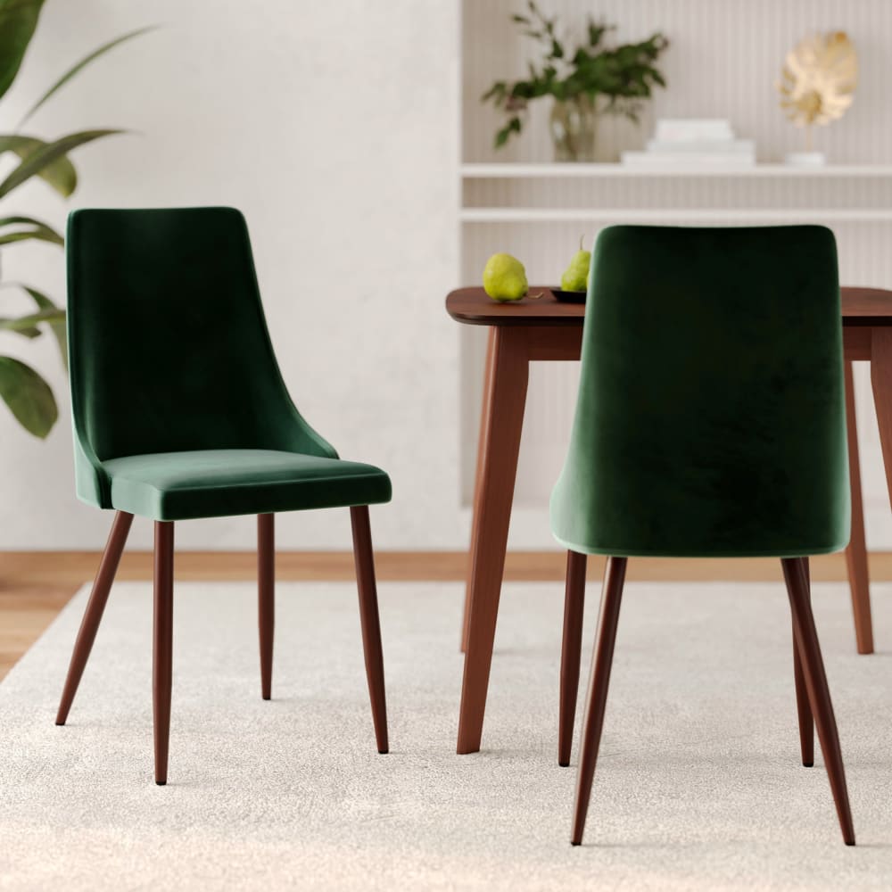 Set di 2 sedie in velluto verde - Maison Pavane