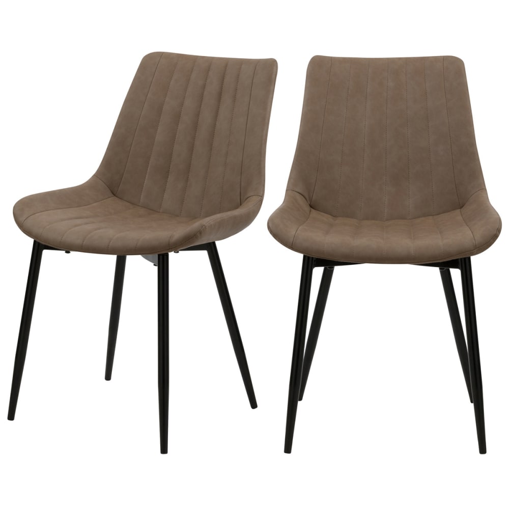 Lot de 2 chaises en cuir - noir