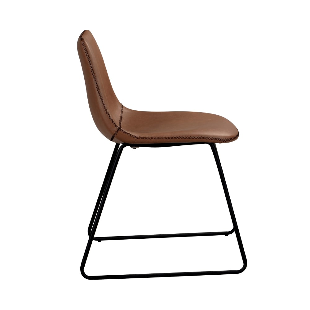 Set de 2 sillas de piel sintética marrón - Maisons du Monde