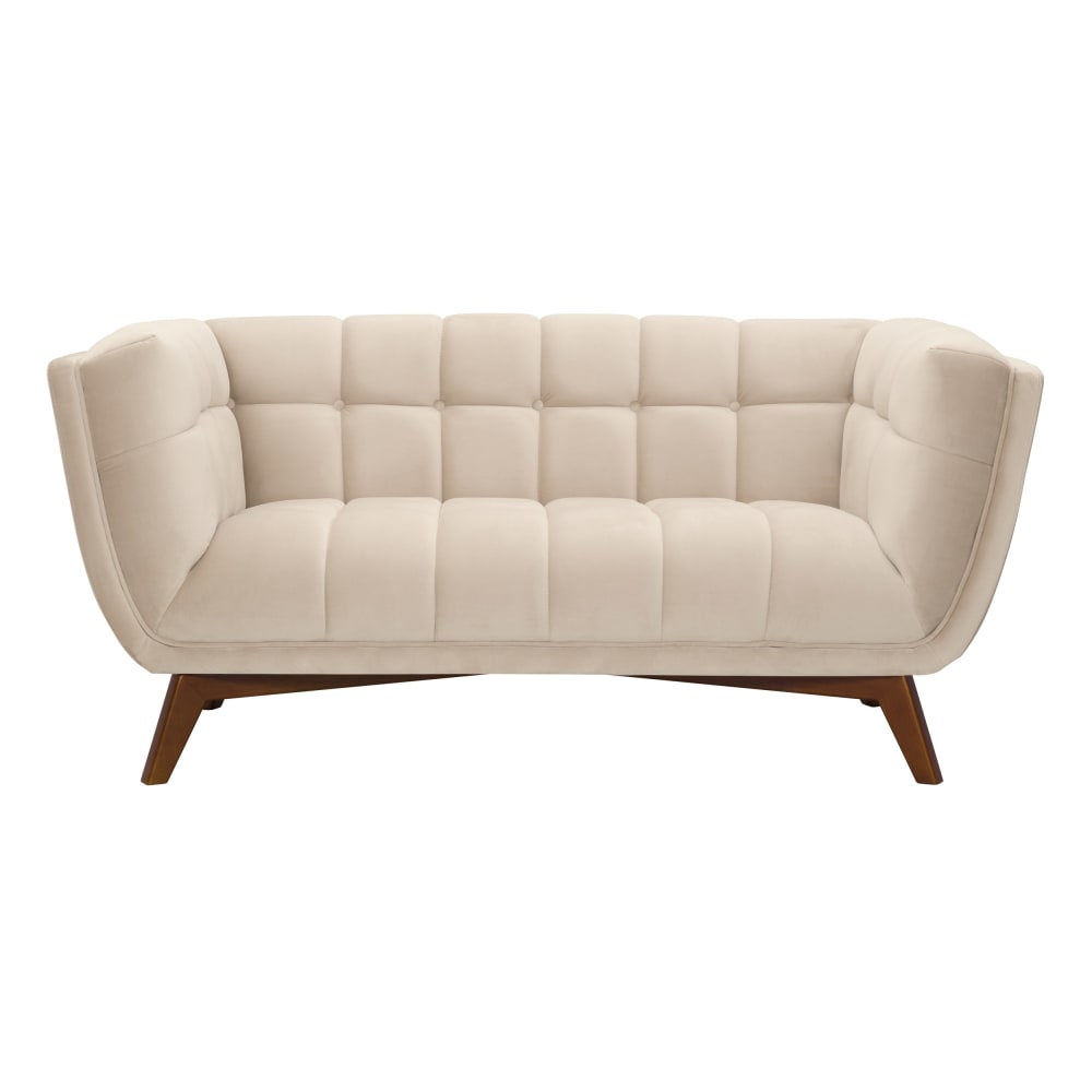 Canapé 2 places en velours beige