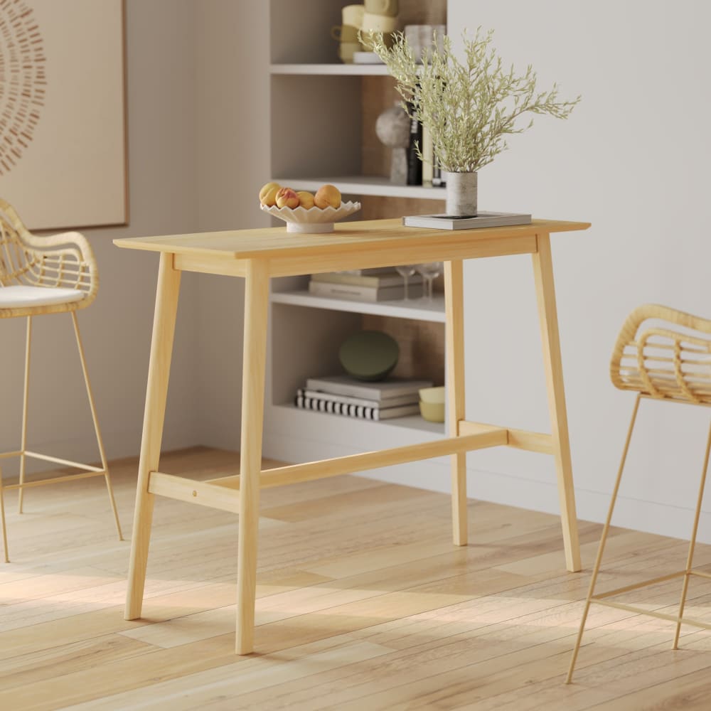 Mesa de bar rectangular de madera clara, 4 personas - Maisons du Monde