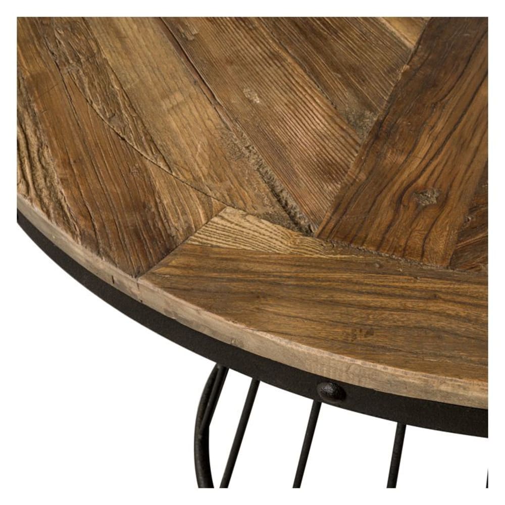 Mesa de comedor redonda de madera de cedro, 5 personas - Maisons du Monde