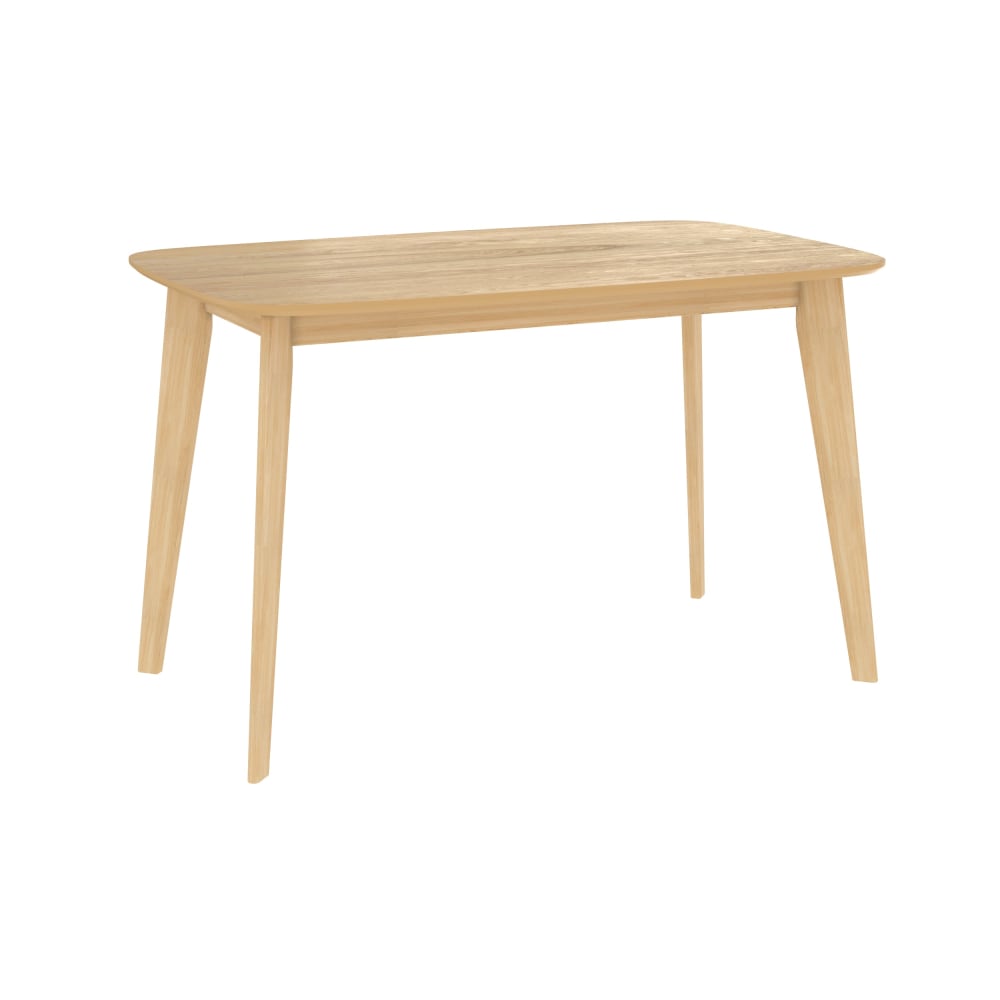 Mesa de comedor rectangular de madera clara, 4 personas