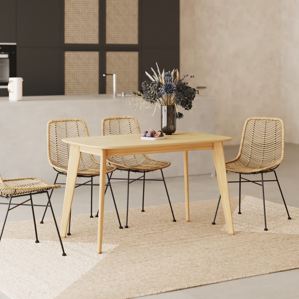 Mesa de comedor rectangular de madera clara, 4 personas - Maisons du Monde