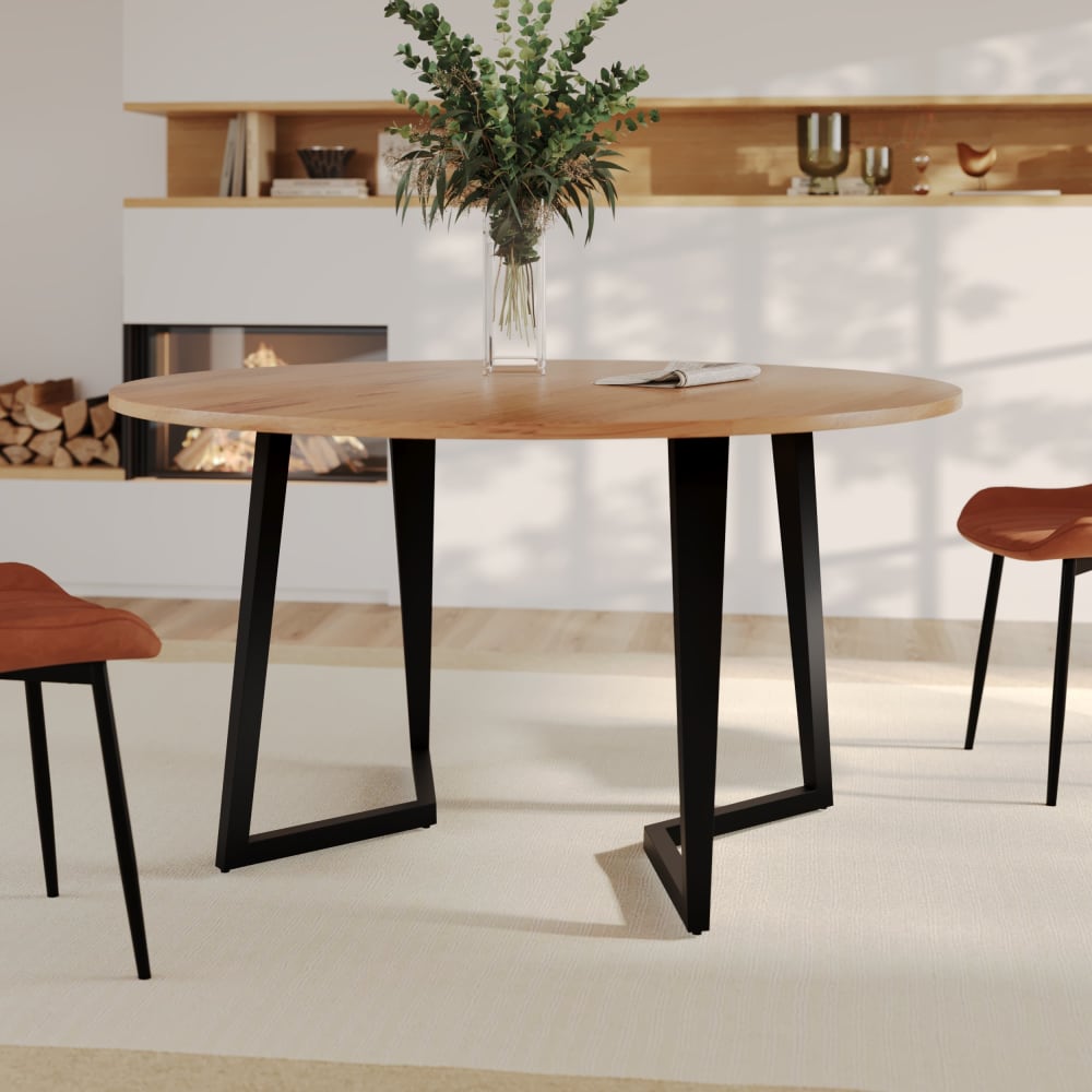 Mesa de comedor redonda de madera de acacia, 4/6 personas - Maisons du Monde