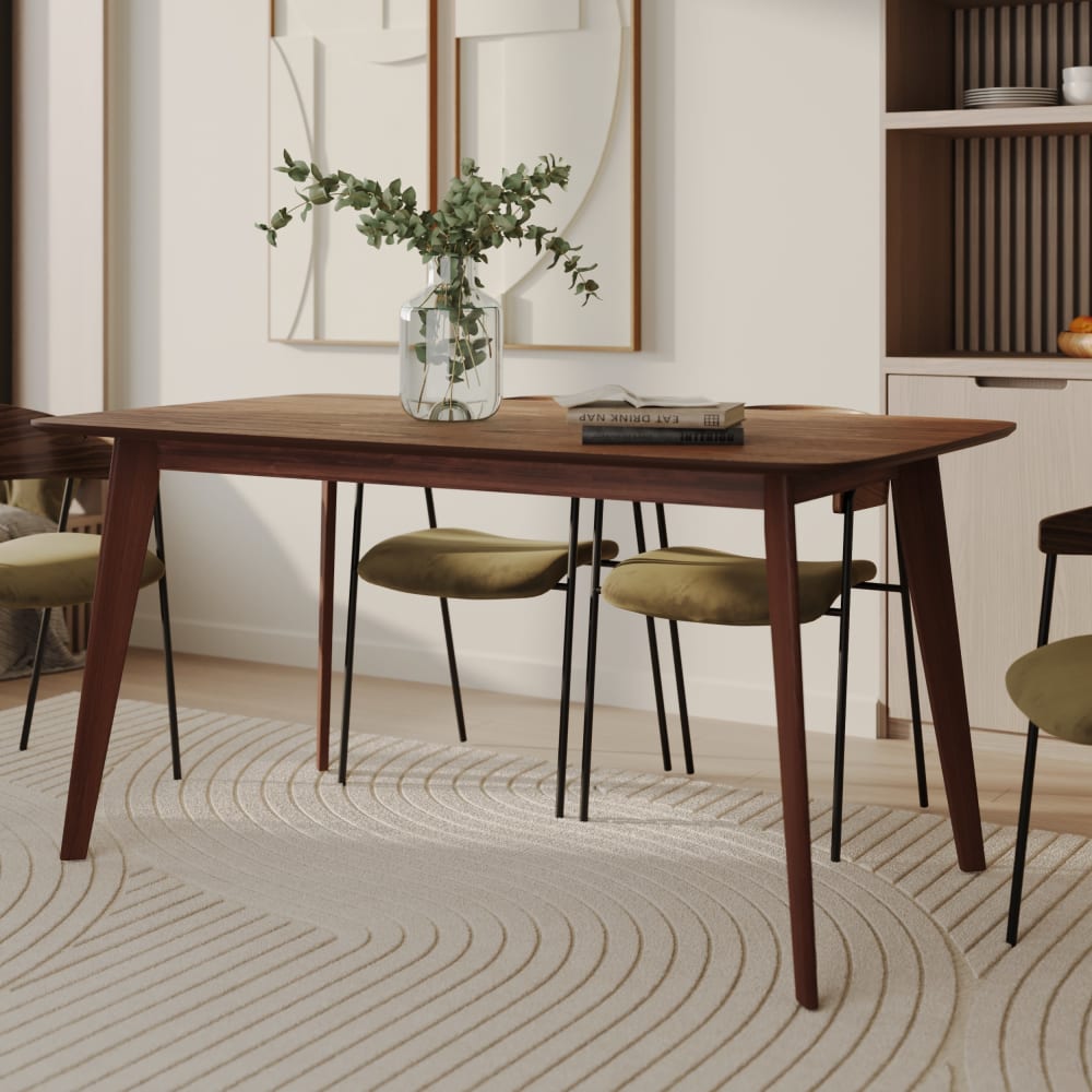 Tavolo rettangolare per 6 persone in legno scuro 150 cm - Maison