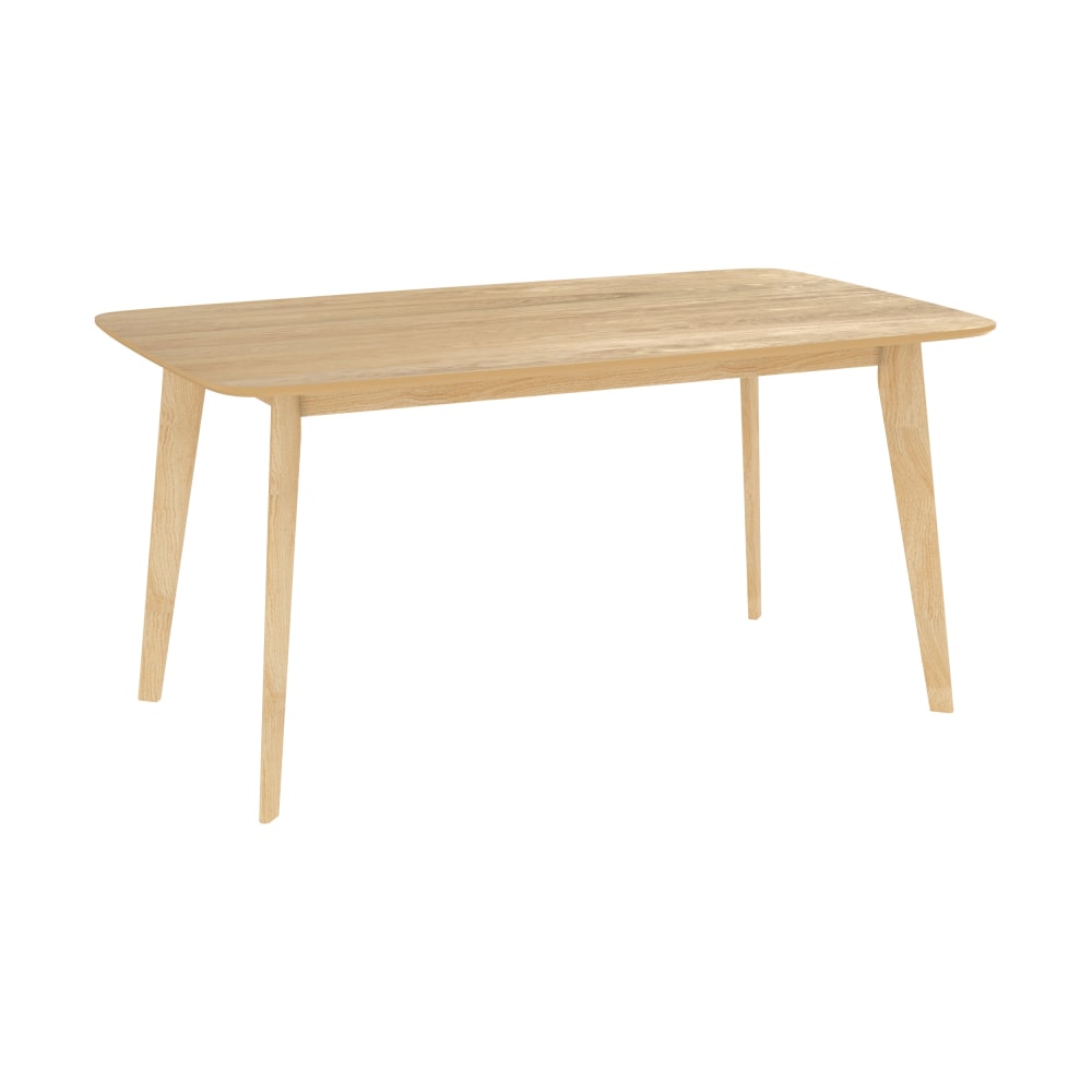Mesa de comedor rectangular de madera clara, 6 personas