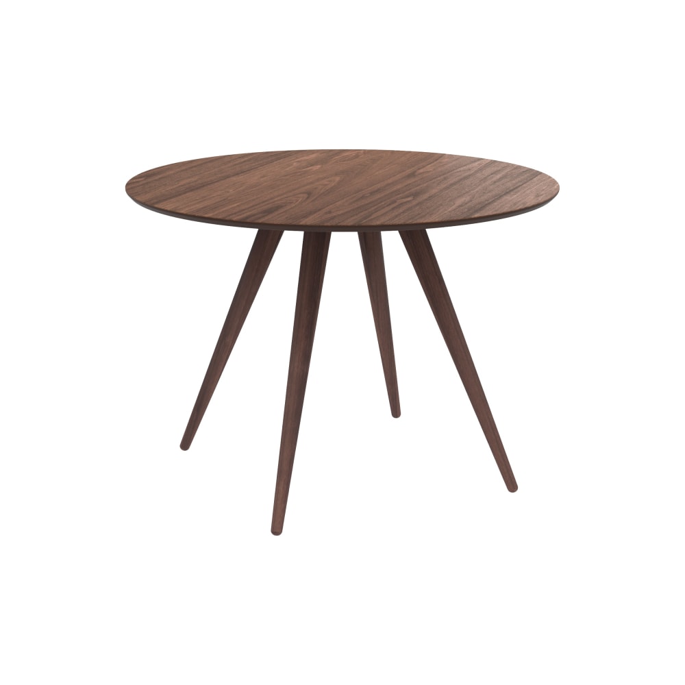 Maison Pavane Runder Tisch für 4 Personen aus dunklem Holz, Walnuss-Finish, Ø 105 cm style vintage Braun Holz