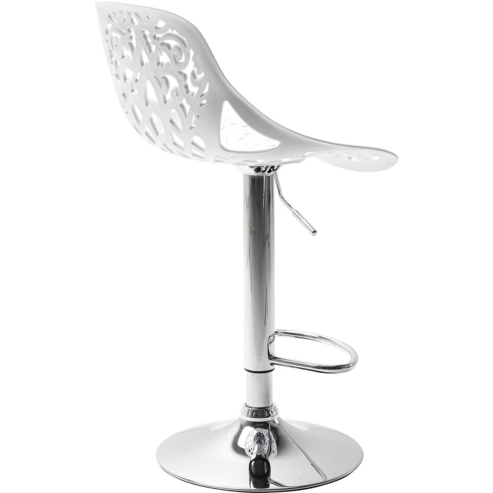 Tabouret de bar réglagle blanc et acier chromé
