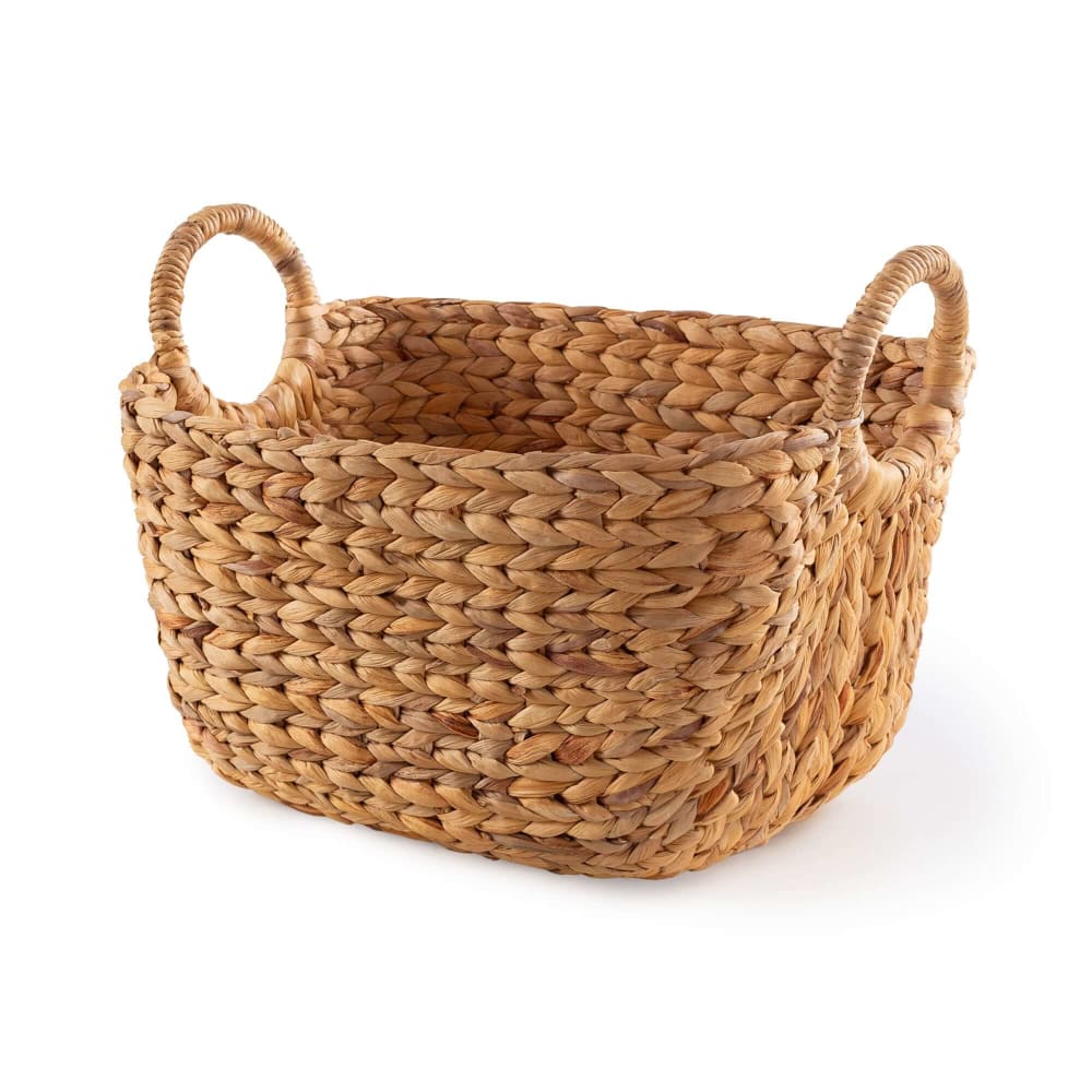 Panier de rangement en jacinthe d'eau tressée 46x27cm Panier de rangement en jacinthe d'eau tressée 46x27cm
