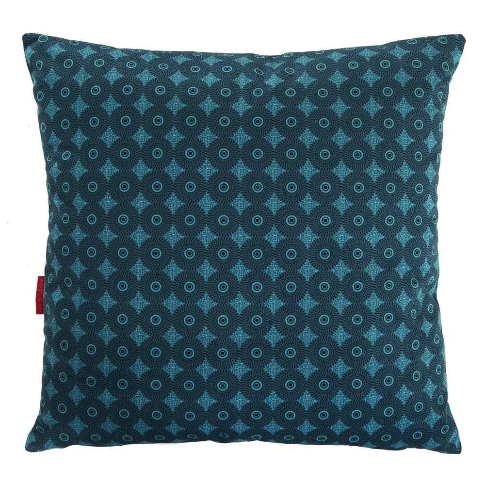 Vent de Bohème Housse de coussin velours, 45x45 cm, motif graphique vert style classique chic