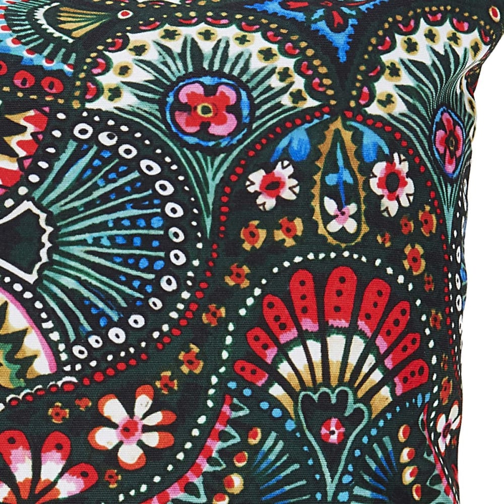 Housse de coussin extérieur 45x45 cm motif fleuri noir - Maisons du Monde