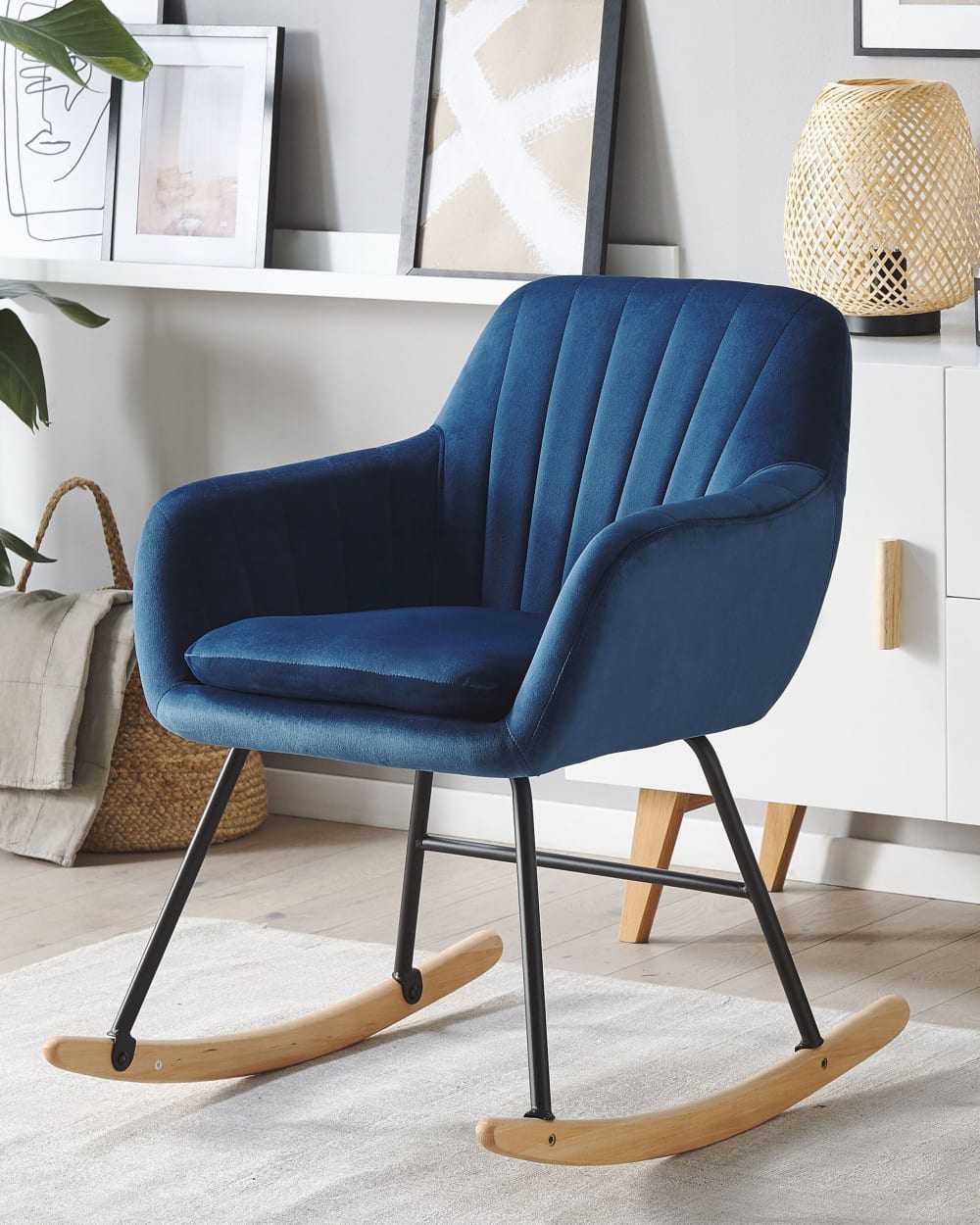 Schaukelsessel  Samtstoff Marineblau - Maisons Du Monde