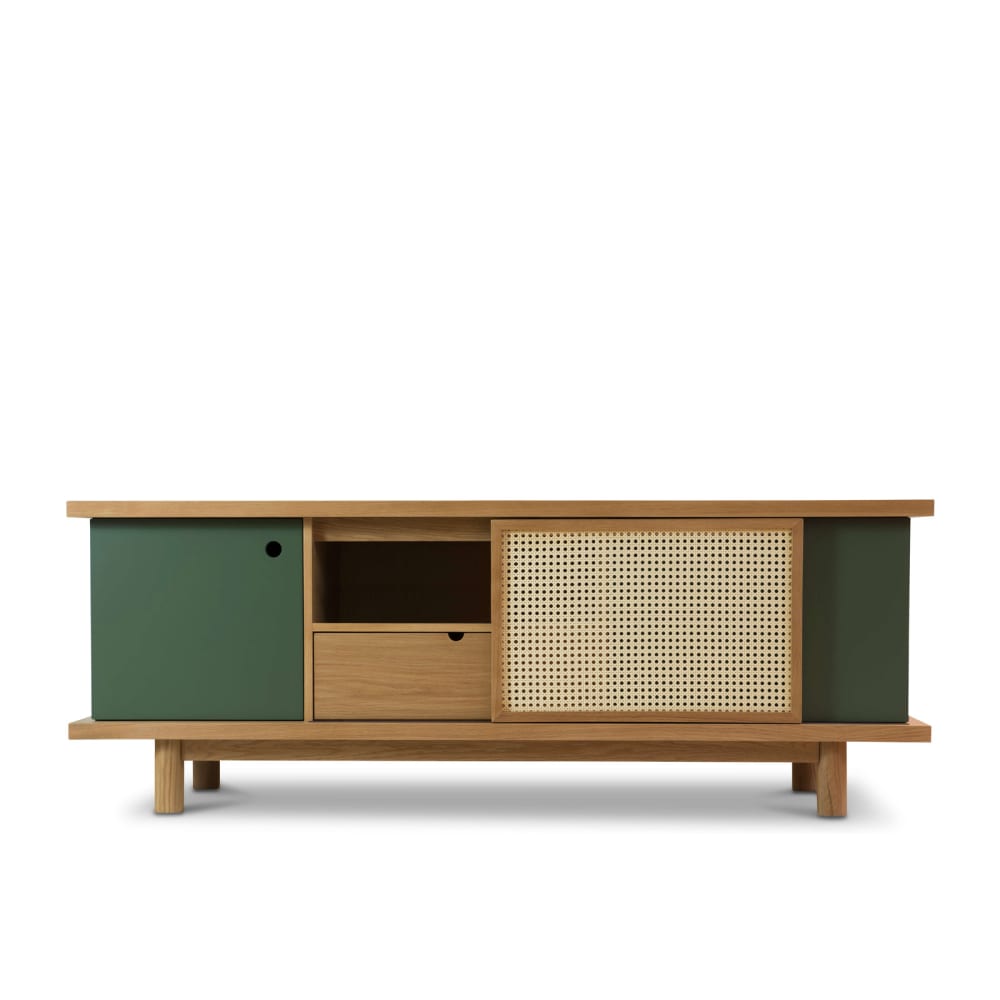 Credenza vintage in rovere beige e verde - Beige - LEGNO