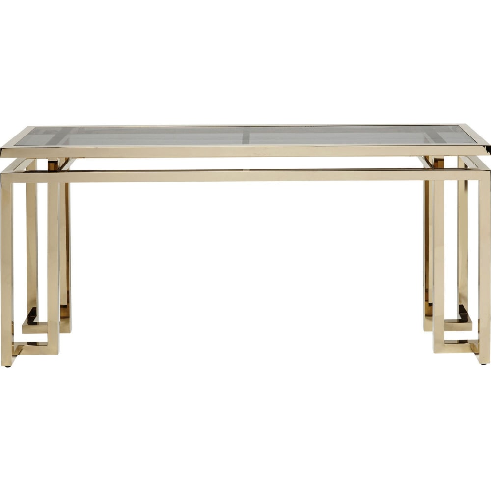 Kare Design Konsole aus Glas und Edelstahl, gold style modern - -