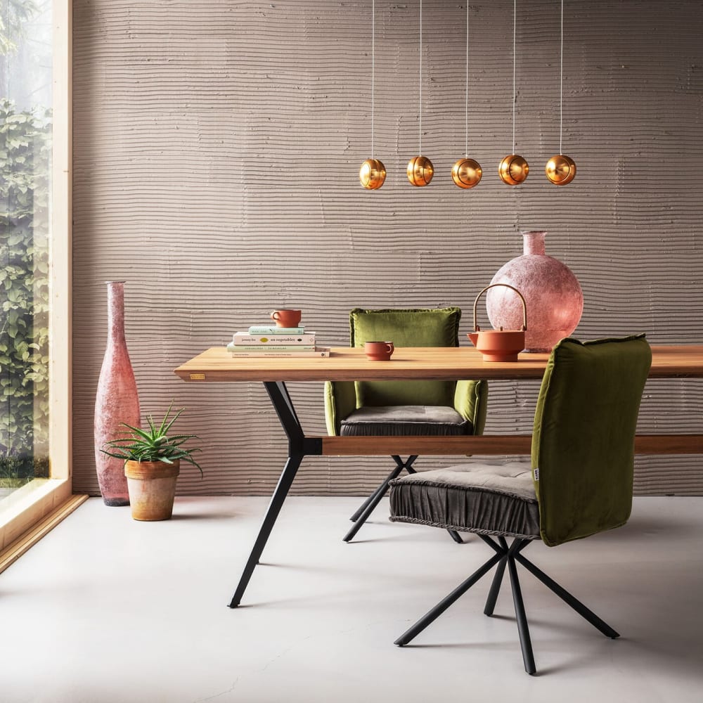 Silla con reposabrazos terciopelo verde - Maisons du Monde