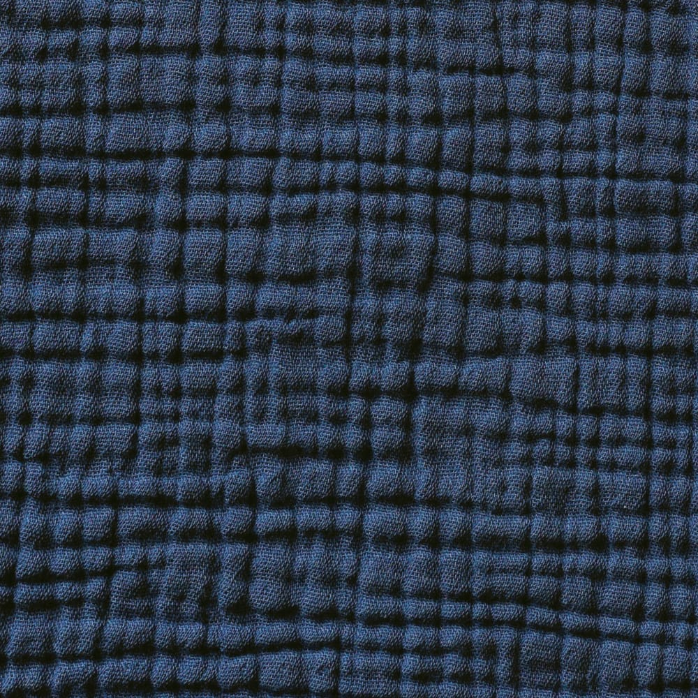 Housse de couette gaze de coton bleu nuit 260X240 CM — vue 4