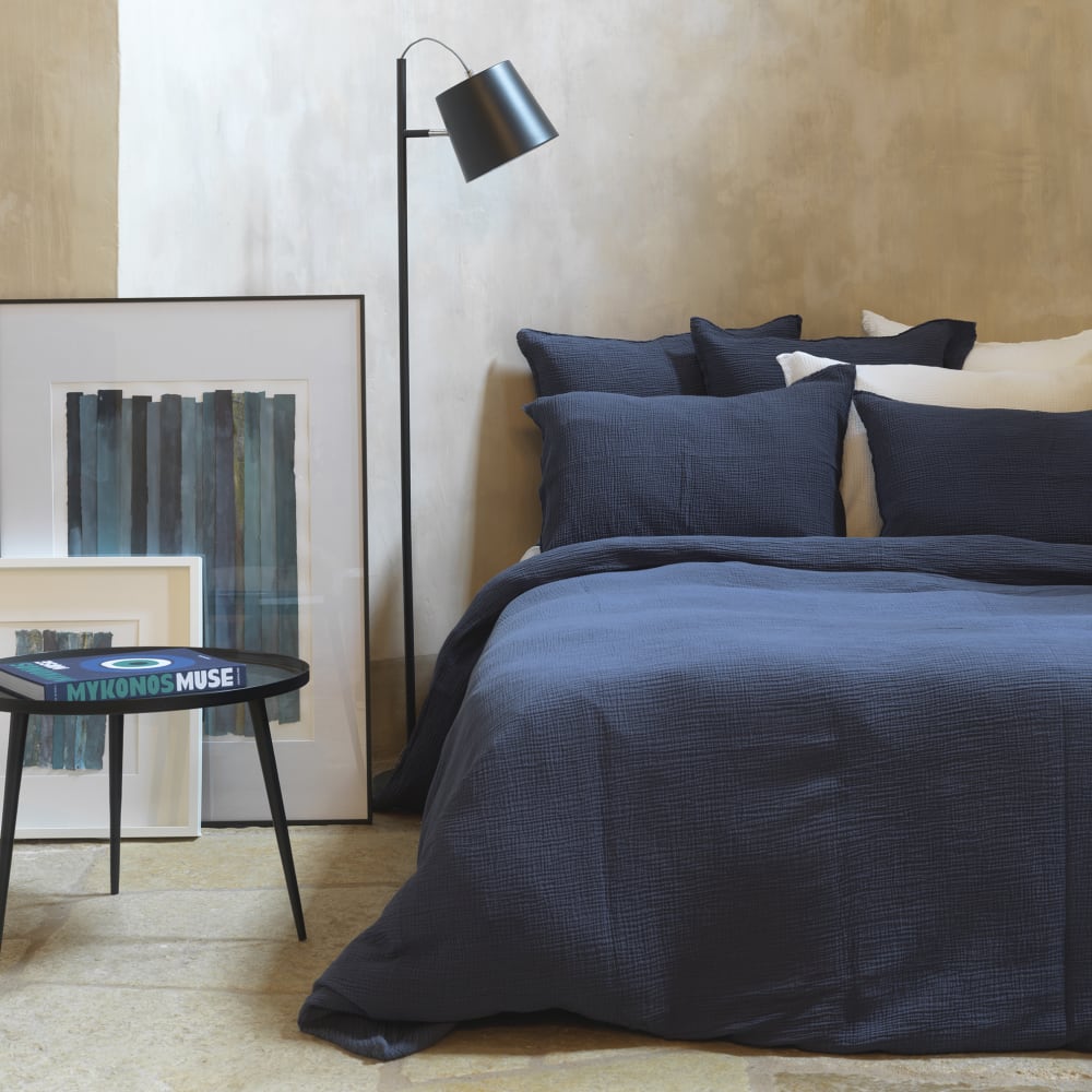 Funda nórdica gasa de algodón azul noche 240 X 220 cm
