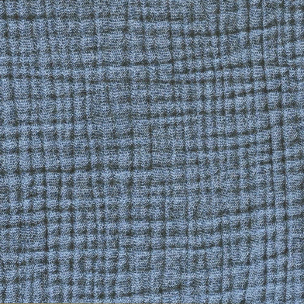 Housse de couette gaze de coton bleu orage 260X240 CM — vue 4