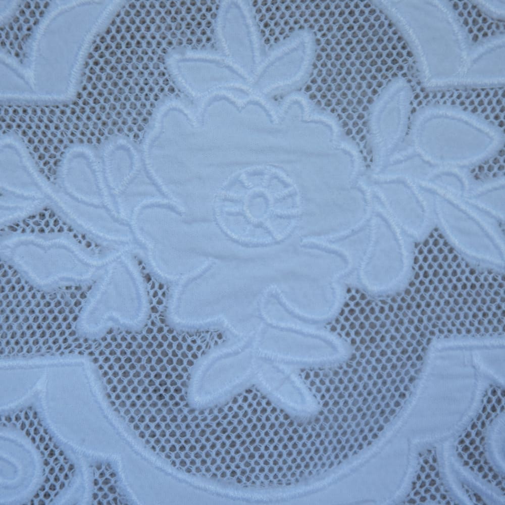 Estor de lino blanco y bordados 60 X 120 cm - Maisons du Monde