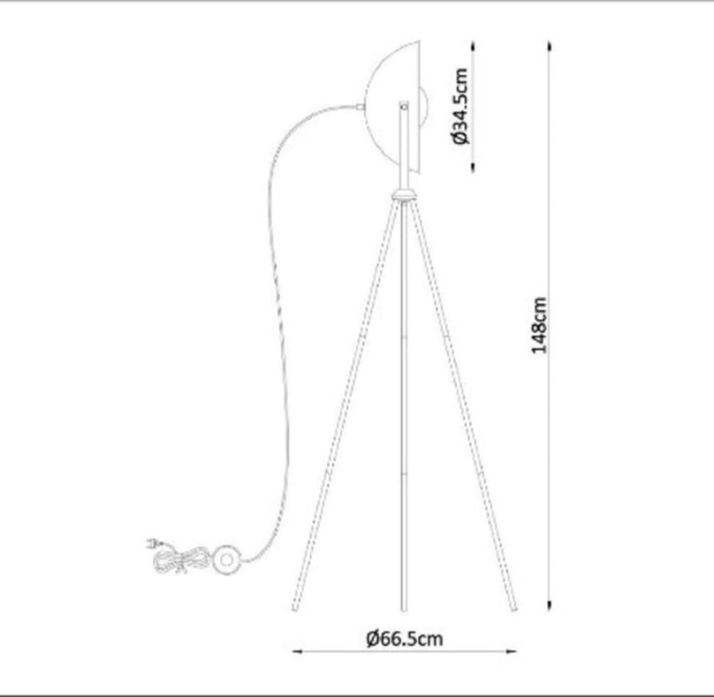 Lampadaire Led métal noir/doré H148cm - Maisons du Monde