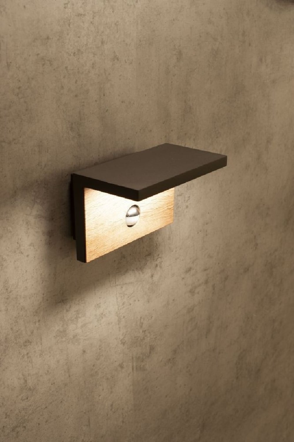 Applique murale extérieure led avec détecteur en aluminium noir - Maisons du Monde