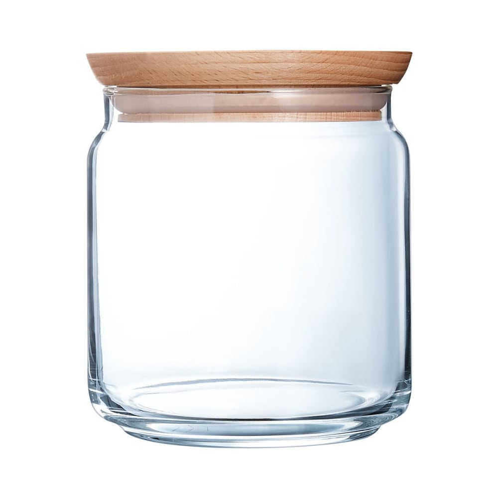 Luminarc Bocal en verre couvercle bois 0,75L Transparent