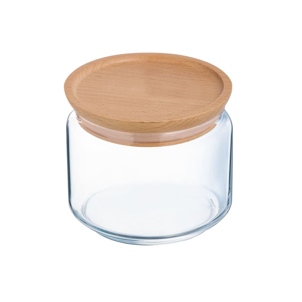 Luminarc Bocal en verre couvercle bois 0,5L Transparent