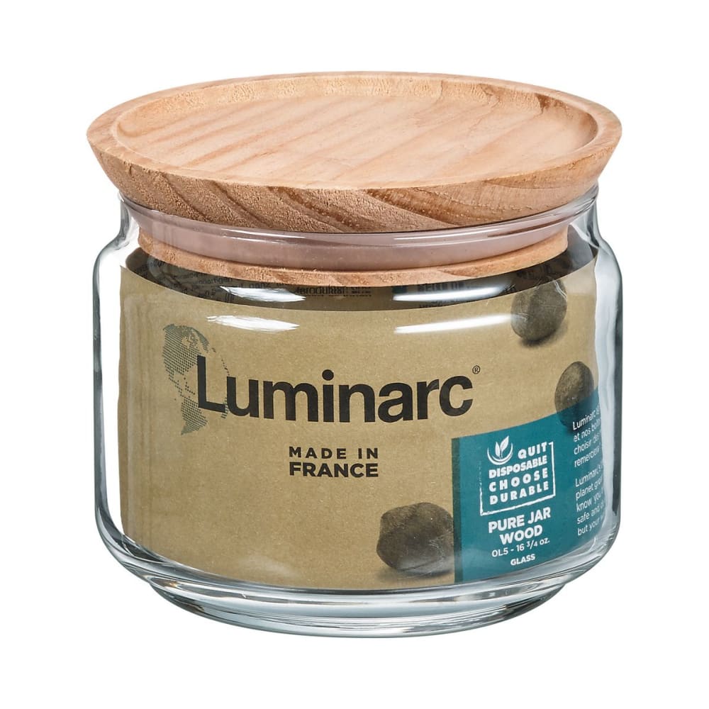 Bocal en verre couvercle bois 0,5L - Maisons du Monde