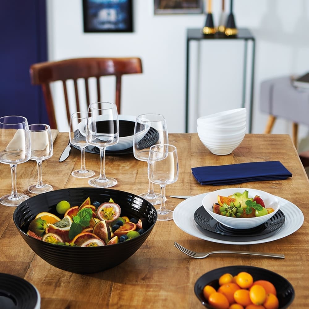 Saladier blanc en verre D27cm - Maisons du Monde