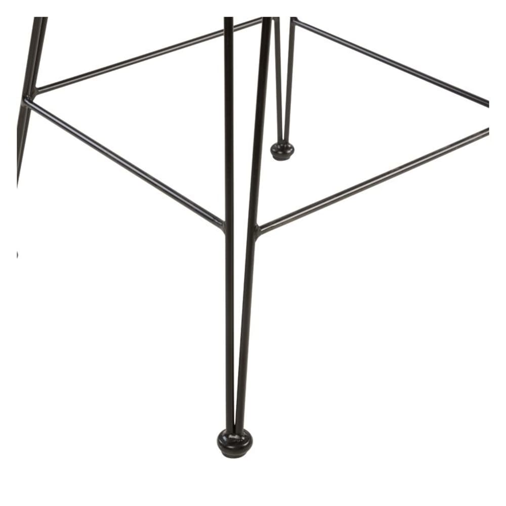 Lot de 2 chaises de bar mi-hauteur 63 cm en résine tressée noire