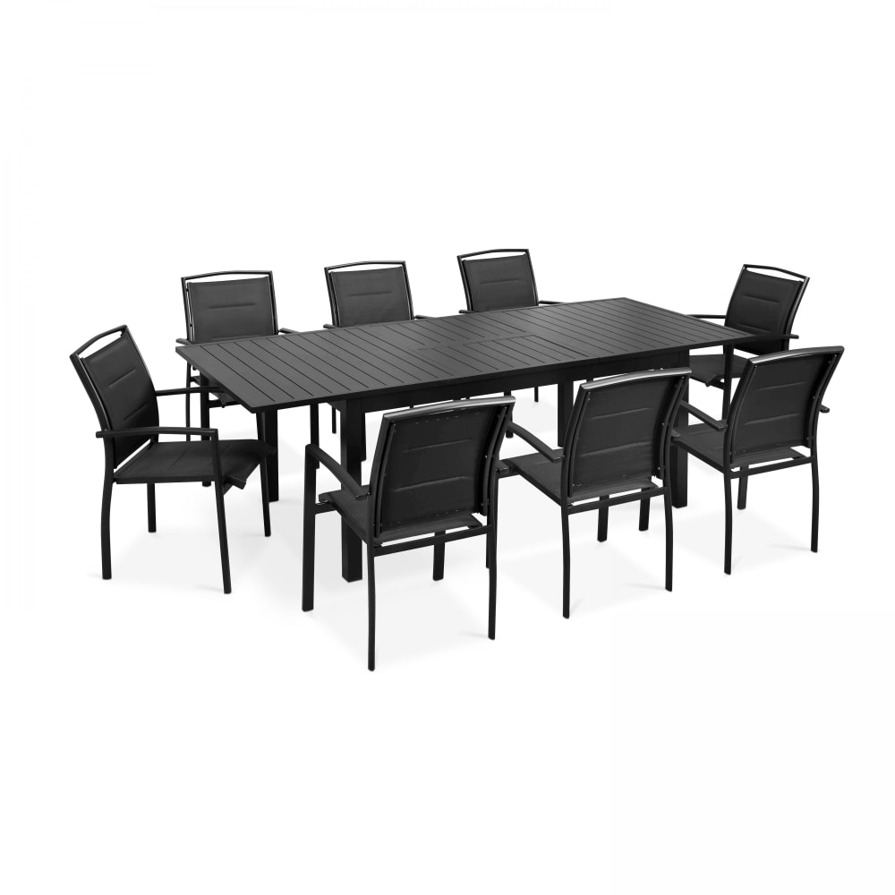 Ensemble table de jardin - noir