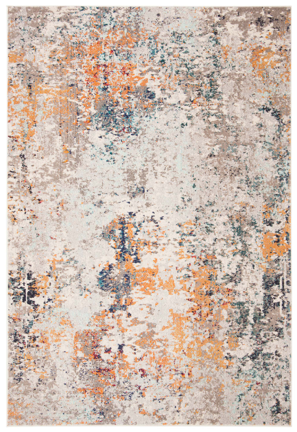 Tapis contemporain en polypropylène gris/beige, 122 x 183 cm