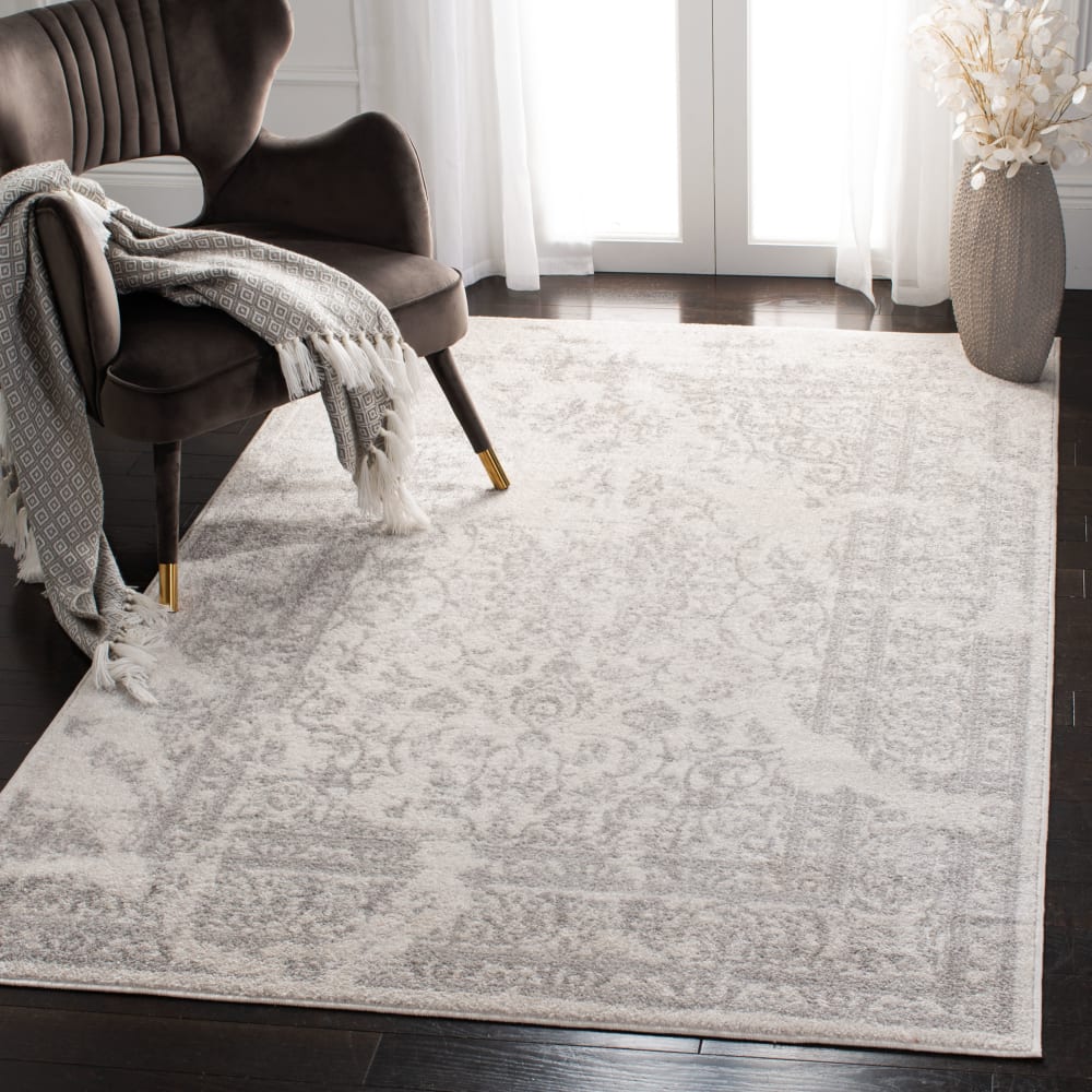 Tapis patiné en polypropylène blanc/argent, 122 x 183 cm — vue 3