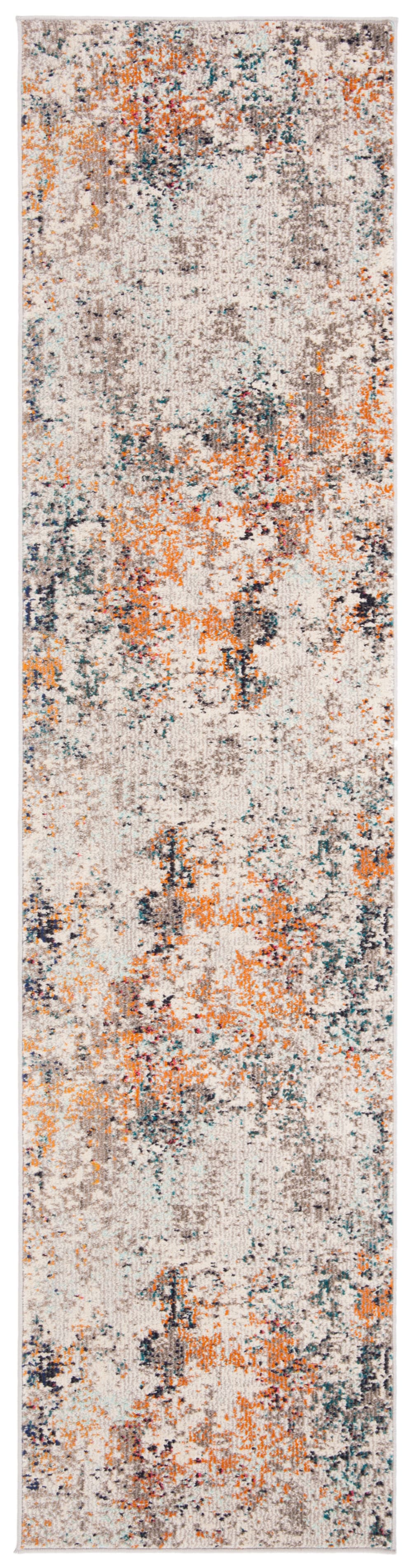 Tapis contemporain en polypropylène gris/beige, 61 x 244 cm