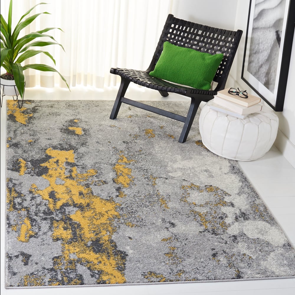 Tapis en polypropylène gris/jaune, 183 x 274 cm — vue 3