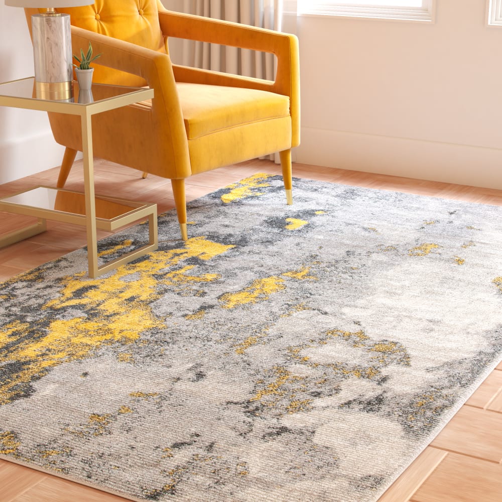Tapis en polypropylène gris/jaune, 183 x 274 cm — vue 4