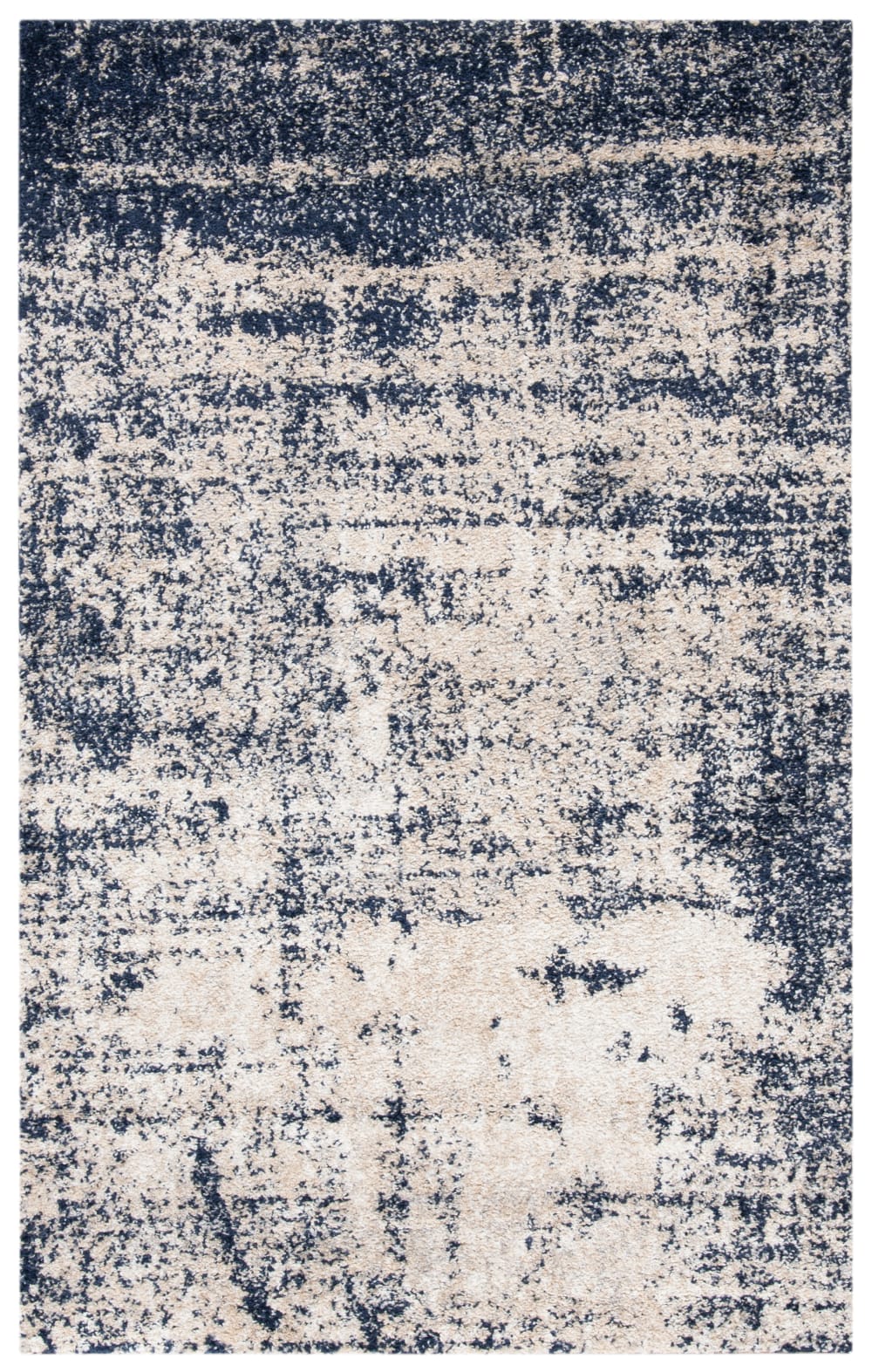Tapis contemporain en polypropylène or/bleu, 91 x 152 cm