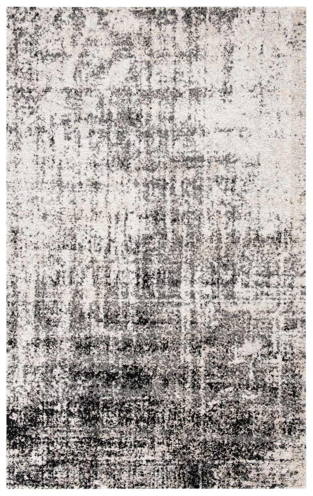 Tapis contemporain en polypropylène argent/noir, 91 x 152 cm