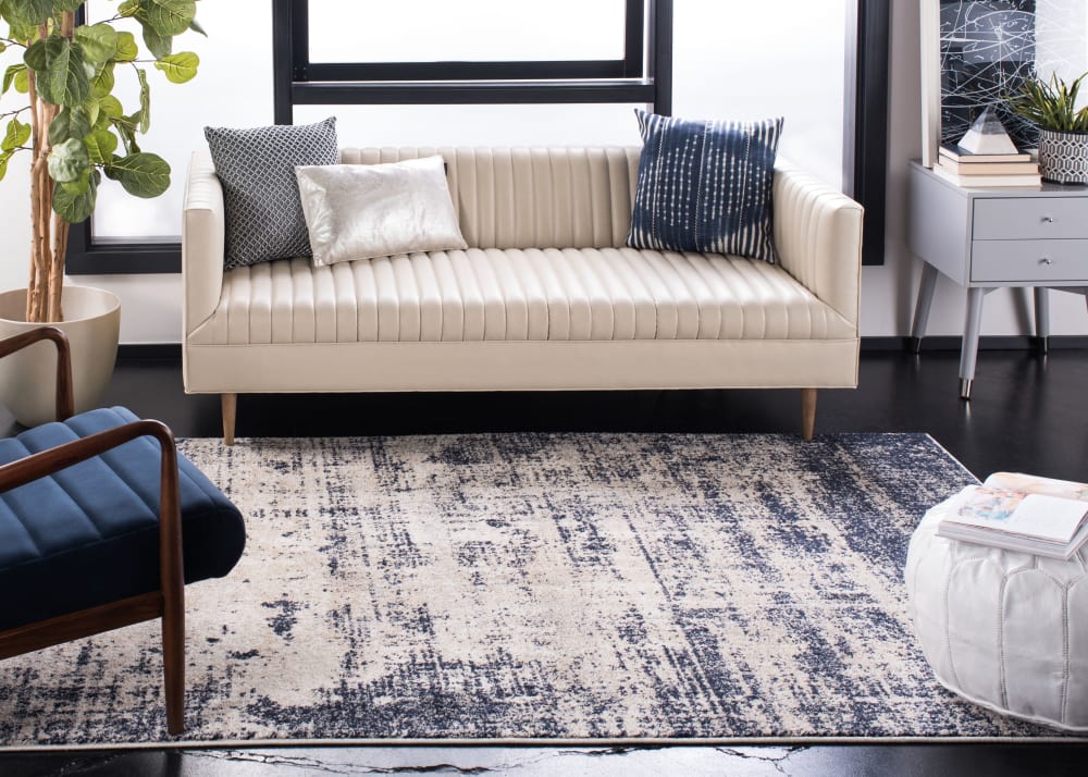 Tapis contemporain en polypropylène or/bleu, 183 x 274 cm — vue 4