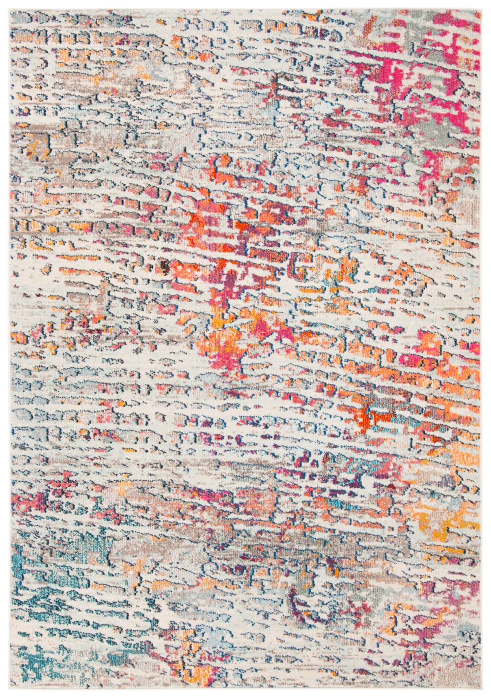 Zeitgenössische Polypropylen-Teppich in Blau/Orange, 160 x 229 cm